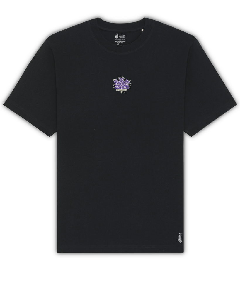 PapajaRocks Zwart Shirt Oversized Unisex Lotus Oneline